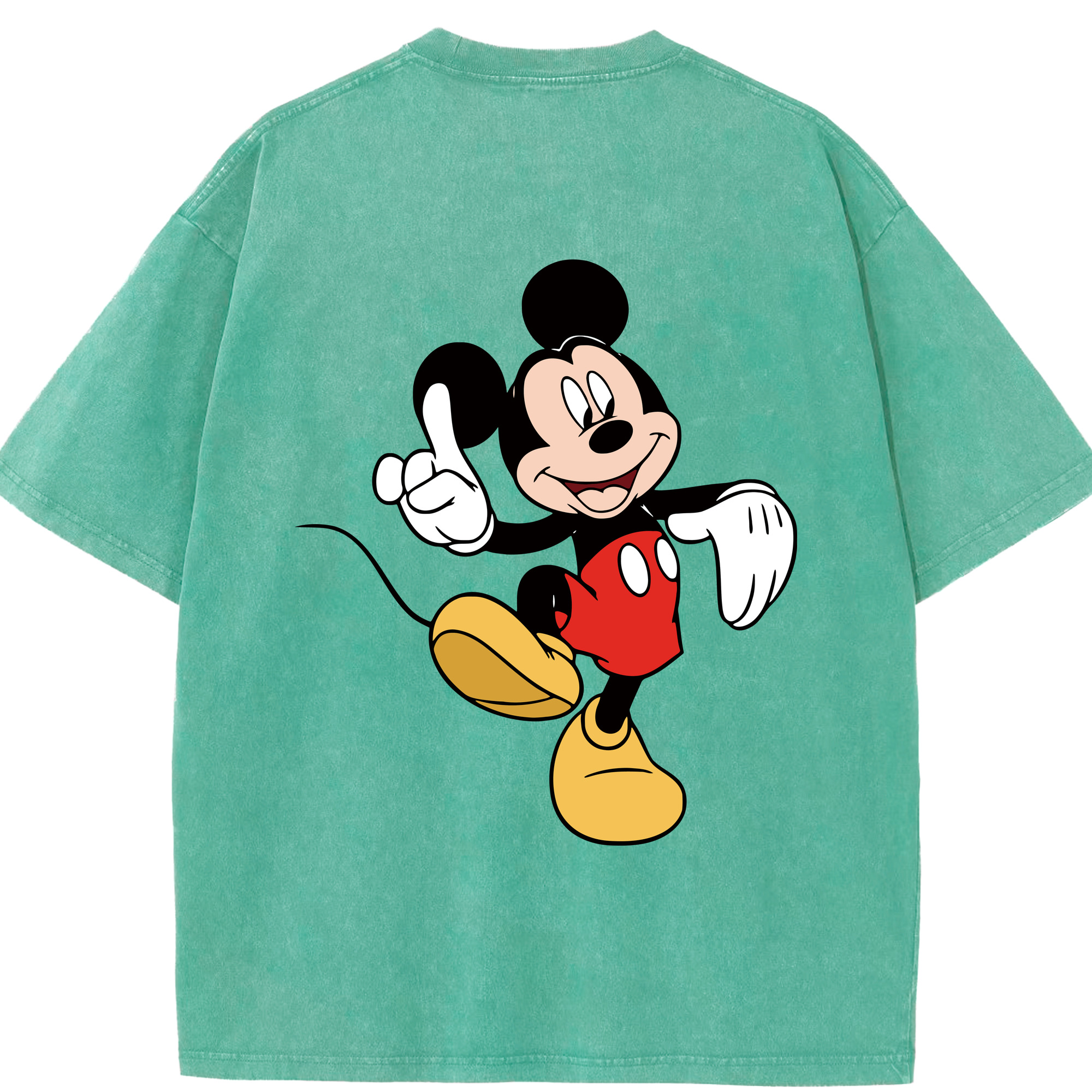 （画像用） ミッキーマウス Mickey Mouse 綿100% ヴィンテージ風 半袖Tシャツ（背面プリント）